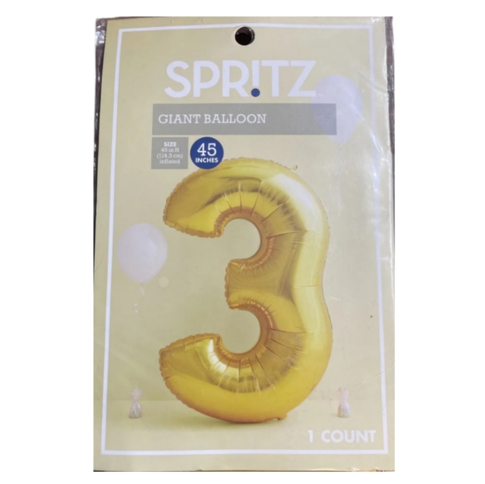 SPRITZ Giant 45" Gold Shiny Balloon #3 NWT